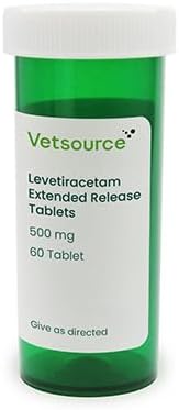 Levetiracetam ER (Extended-Release) Tablets for Dogs and Cats, 500 mg, 60 Tablets