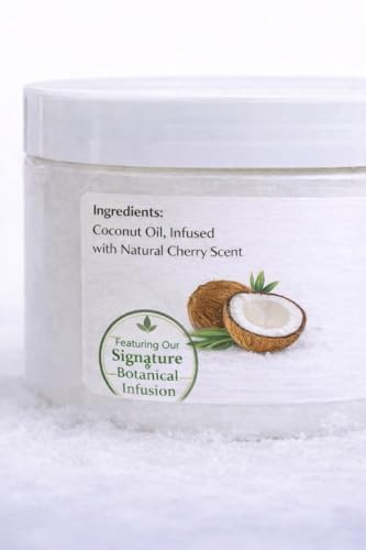 Piggy Poo and Crew Coconut Oil for Pets – Natural Cherry Scent, Botanical Infusion, Skin & Coat Moisturizer for Pigs, Dogs & Small Animals
