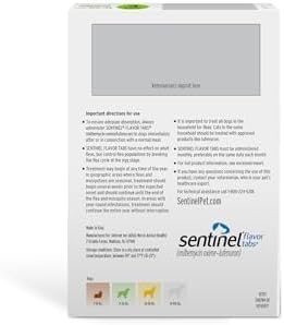 Sentinel Flavor Tabs for Dogs, 11-25 lbs, 6 Chewable Tablets, 6-month supply, Green Box