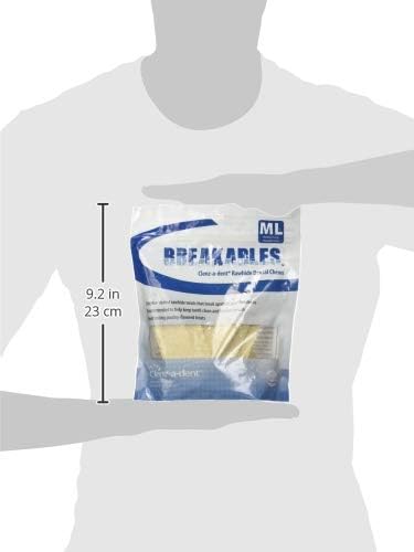 Clenz-A-Dent Breakables Rawhide Dental Chews for Dogs Medium Large (26-50lbs), Dog Dental Chews with Enzymes, Removes Plaque and Tartar, Poultry Flavor, 15 ct