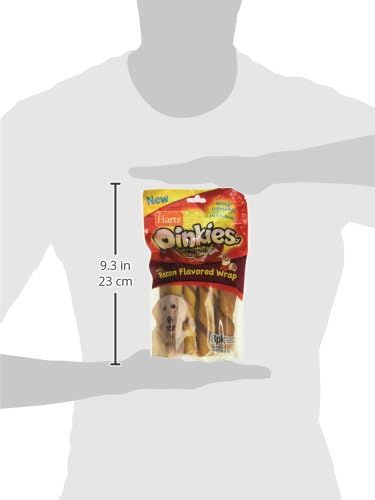 Oinkies Porkalicious Smoked Pig Skin Twists Bacon Flavored Dog Treats, 8 Count