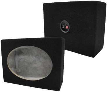 Absolute USA 2SQ6X9+ Car Audio Custom Pair 6" x 9" Sealed Square Black Enclosure Unloaded Speaker Box with Speaker Terminal