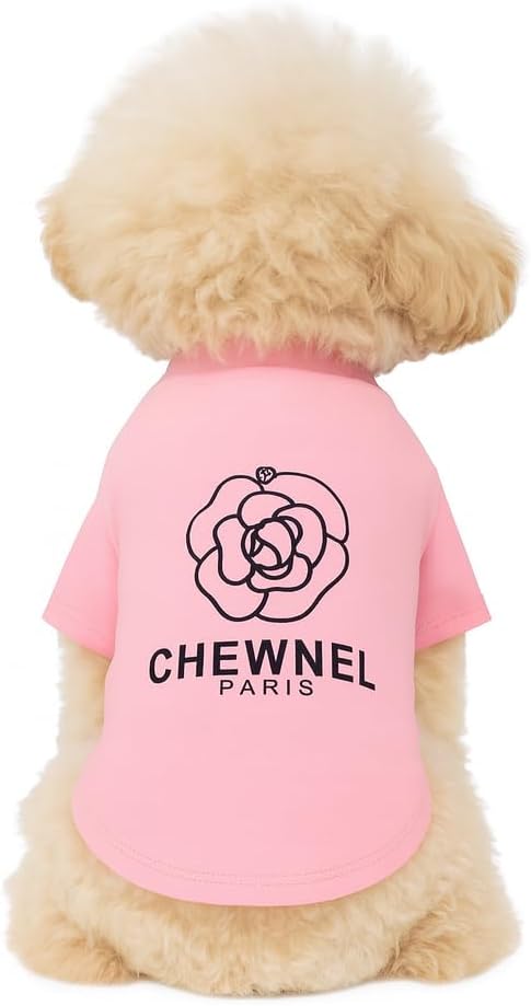 Luxury Designer Dog T Shirt – Trendy Puppy Clothes for Small Dogs, Fashion Pet Tee for French Bulldogs & Chihuahuas, Everything Chic Dog Apparel