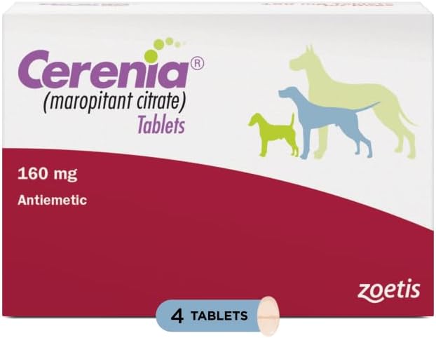 Cerenia (maropitant Citrate) for Dogs, 160 mg (Red), 4 Tablets