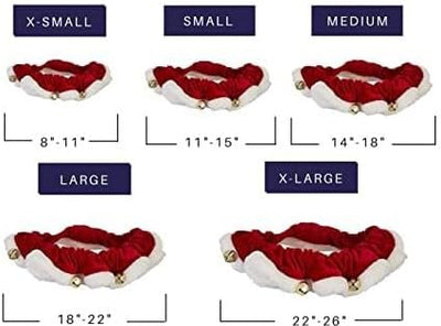 Dog Santa Ruffle/Scrunchy |3 Boys pet Boutique | Christmas Holiday (Size - Extra Small) Easy Fit Soft Elastic | Neckware with Bells for Your Dogs/Cats | Great for Dog Owners |