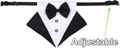 G006 Dog Pet Retro 80s Costume Sunglasses for Small Breed (Black 80s + Black Tuxedo)