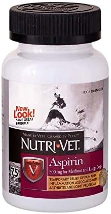 Nutri-Vet Aspirin Chewables for Large Dogs, 75 Count, Pack of 2