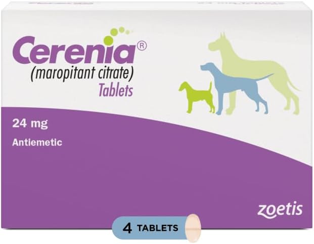 Cerenia (maropitant Citrate) for Dogs, 24 mg (Purple), 4 Tablets