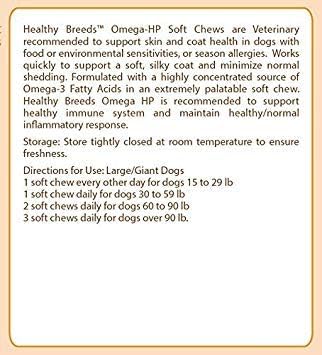 Healthy Breeds Petits Bassets Griffons Vendeen Omega HP Fatty Acid Skin and Coat Support Soft Chews 90 Count