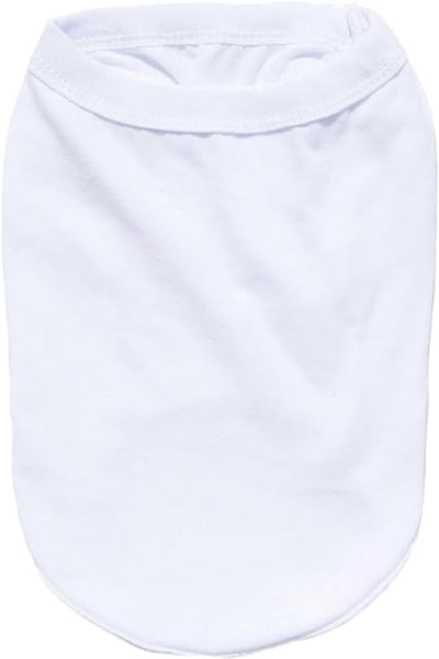 White Dog Shirt Cotton Puppy Apparel Small Animal Tank Top Cat Kitten Outfit Yorkie Clothes (Neck Girth 10.24'')