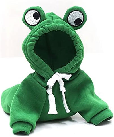Warm Dog Winter Clothes Cute Fruit Dog Coat Hoodies Fleece Pet Dogs Costume Jacket for French Bulldog Chihuahua Ropa para Perro(Green,L)