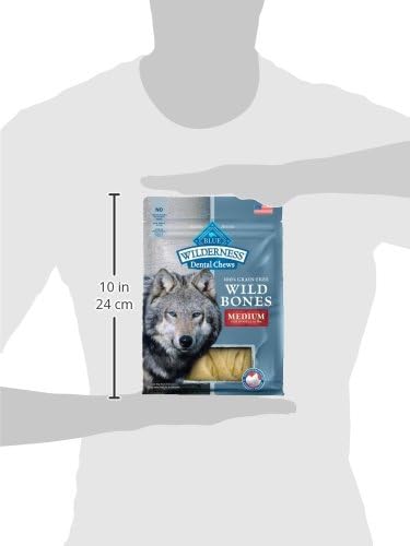 Blue Buffalo Wilderness Wild Bones Grain-Free Dental Chews Dog Treats, Medium, 10-oz Bag