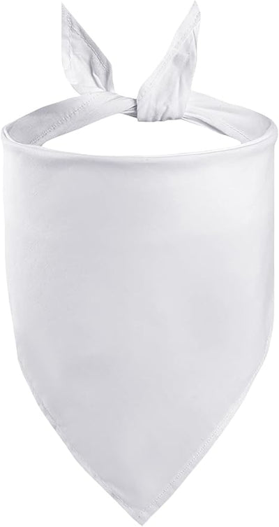 Petitebella Single Color Pet Bandana for Dogs and Cats, Polyester, White, Medium