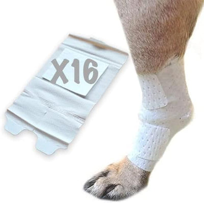 PawFlex Joint and Large Area Wound Bandages for Dogs Cats & Other Pets. Great for Leg Joint sprains and Tail Injuries! Non Adhesive Breathable Non-Slip Disposable Washable Value Pack (2XS/XS 16pk)
