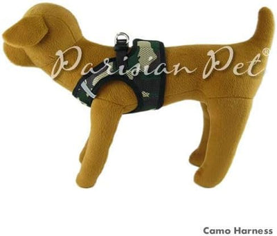 Parisian Pet Step-in Dog Harness - Breathable Mesh No Pull Puppy Harness with Dual D-Ring - Adjustable Harnesses for Dogs - Soft Padded Camo Pet Vest - Lightweight Dog Vests for Medium Sized Dogs