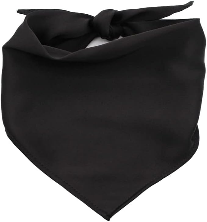 Polyester Dog Bandana Black Dog Scarf for Small Medium Large Pets