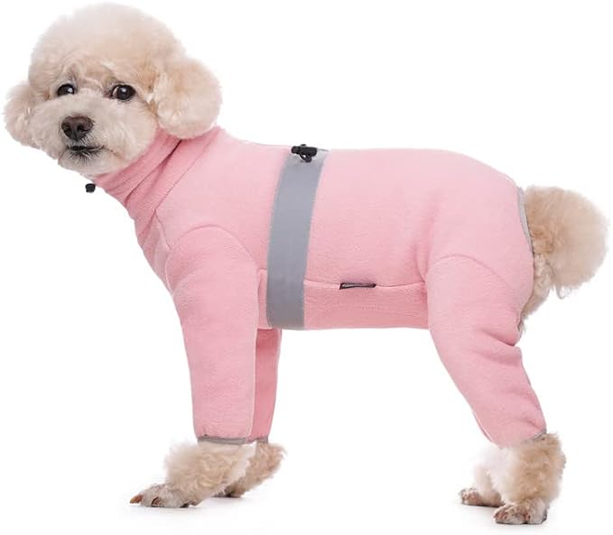 Polar Fleece Dog Coats for Small Medium Dogs, Winter Jacket Sweater Vest Bodysuit, Four-Legged Warm Clothes Pajamas