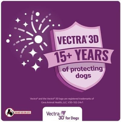 Vectra 3D Flea and Tick Prevention for Dogs, Kills and Repels Fleas, Ticks & Mosquitoes | Fast‑Acting, Waterproof, No Prescription Needed | Extra Large Dogs Over 95 lbs, 3‑Month Supply