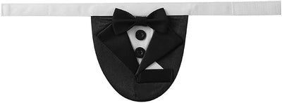 Tuxedo Dog Collar for Wedding Engagement and Birthday, Formal Dog Bandana Collar Costume with Bow Tie and Adjustable Buckle,Suitable for Small Medium Large Dog. (Black 2, L)