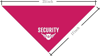 Security Dog Bandana - Deep Pink Pet Triangle Scarf Accessory, Funny Cute for Small Medium Large Dogs, Gift for Dog Lover (D13)
