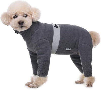 Polar Fleece Dog Pajamas Bodysuit - Small to Medium Dogs, Winter Jacket & Sweater for Small Dogs, Four-Legged Warm Clothes