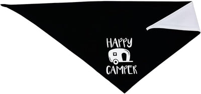 Happy Camper Summer Dog Bandana，Adorable Puppy Accessory for the avid Camper ，Pet Neckerchief for Pets Daily Wear Photo Prop Party Supplies,Funny Cute Dog Bandana (Black)