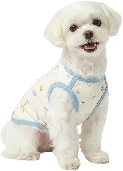 Organic Cotton Dog Clothes – Babywear-Grade Shirt for Sensitive Skin | Made in Korea (Medium, Animals)