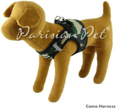 Parisian Pet Step-in Dog Harness - Breathable Mesh No Pull Puppy Harness with Dual D-Ring - Adjustable Harnesses for Dogs - Soft Padded Camo Pet Vest - Lightweight Dog Vests for Medium Sized Dogs