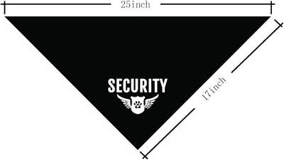 Security Dog Bandana - Triangle Scarf for Small & Medium Dogs (Black, Funny Cute Design)