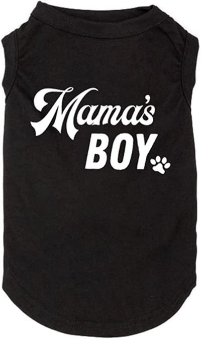 Dog Shirts Letter Printed Vest for Small Large Dogs Slogan Costume Dog Pajamas Puppy Gift Pet Clothes Mama's Boy (X-Small, M-Black)