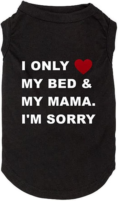 Dog Shirts Letter Printed Vest for Small Large Dogs Slogan Costume Dog Pajamas Puppy Gift Pet Clothes Mama's Boy(Small, O-Black)