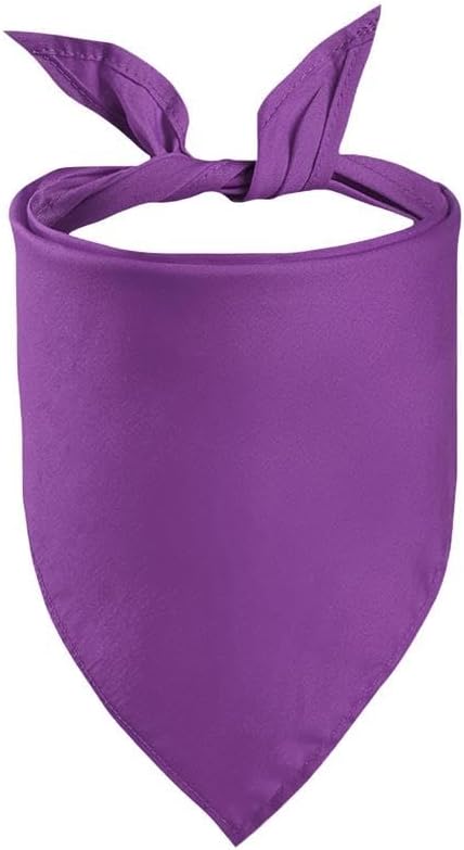 Petitebella Purple Large Single Color Polyester Pet Bandana for Dogs and Cats