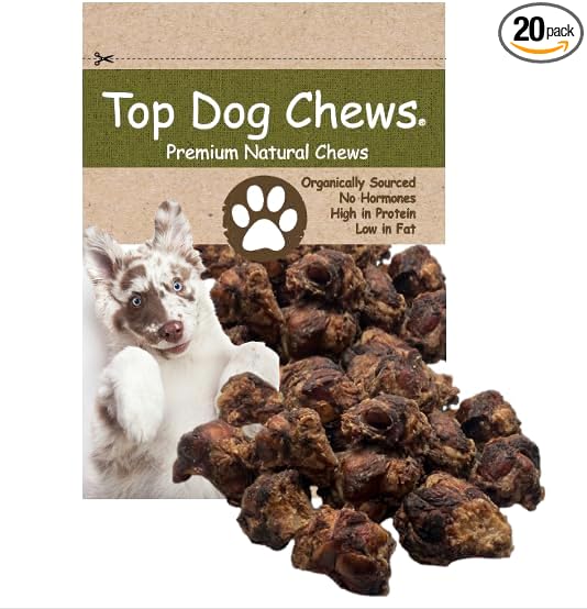 Top Dog Chews Knee Caps, 20 Count, Dog Beef Chew Bones, Long Lasting Treats for Aggressive Chewers, Perfect for Large, Medium, or Small Dogs, Made in USA