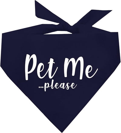 Pet Me Please Dog Bandana (Navy, OS 61)