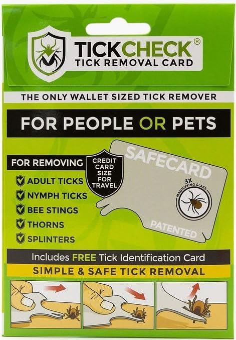 TickCheck Tick Remover Card - Wallet Sized Tick Removal Tool with Free Tick ID Card & Testing Information - for People, Dogs, Cats (1 Card)