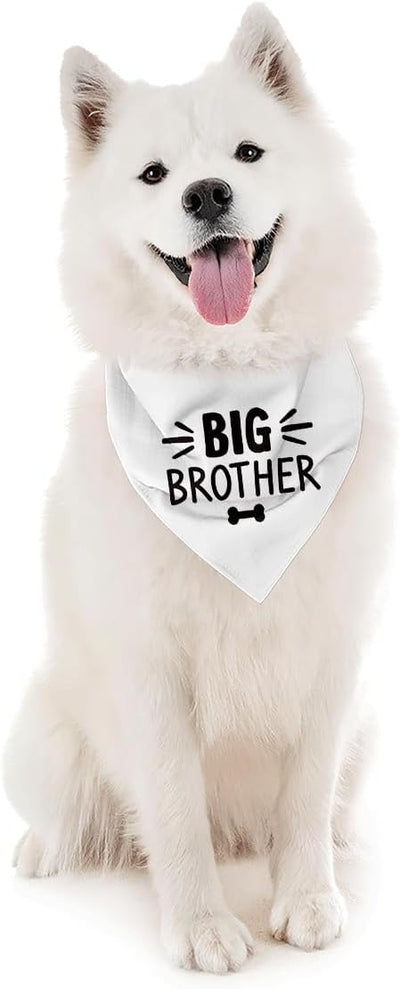 Big Brother Dog Bandana, White Pet Dog Scarf Accessories, Pregnancy Announcement Big Brother Baby Reveal, Pet Dogs Triangle Scarf, Dogs Bandana for Small Medium