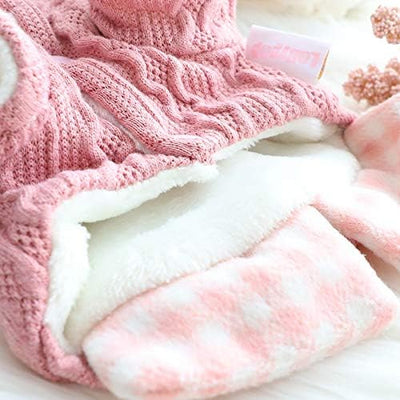 Dog Princess Sweater for Small Dogs Thick Shirt Plaid Clothes Costume Pet Girl Cute Coat Outfits Fall Costumes Winter Dog Sweaters (XS,Pink)