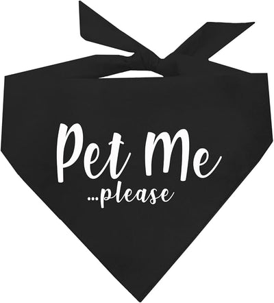 Pet Me Please Dog Bandana (Black, XS 61)