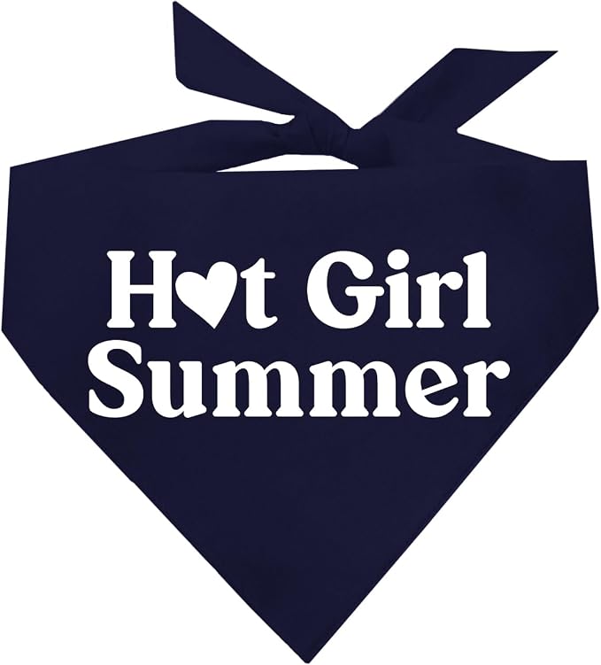 Hot Girl Summer Dog Bandana (Navy, XS 310)