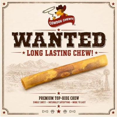 Cowdog Chews Rawhide Gourmet Meaty Rolls 9-10" (20 Pack) – Premium Dog Treats with Savory Beef Filling, Long-Lasting Chew for Aggressive Chewers, High-Protein, Natural Ingredients