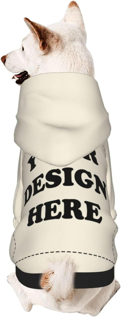 Dog Clothes, Custom Dog Hooded Sweatshirt, Personalized Pet Costume Robe Shirt with Text/Image/Club Name/Pet Shop Logo for Small Medium Large Dogs and Cats, CreamYellow, XL