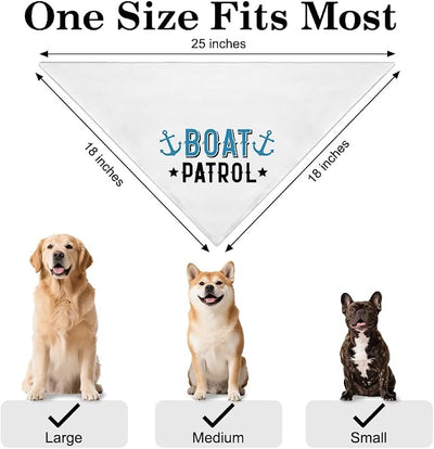 Boat Patrol Funny Dog Bandana, Nautical Patrol Dogs Costume for Boy Girl, Cute Summer Ocean Anchor Dog Bandana, Outdoor Hiking Beach Bandana, New Pet Birthday Gifts for Dogs Lovers