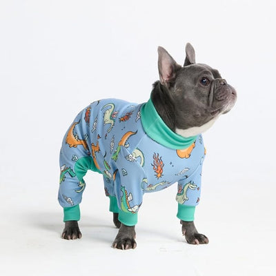 Spark Paws Dog Pajama, Dog Recovery Suit Male, Onesie, Ultra-Soft and 4-Way Stretch, for Small Medium and Large Breeds - Dragons - XL
