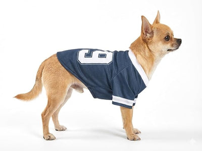 Pet Dog Jersey, Summer Cooling Mesh Fabric, Soccer Sportswear, Lightweight Football Casual Clothes for Large Dogs, Navy Blue, XXX-Large