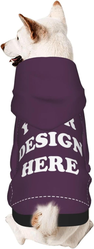 Personalized Chihuahua Dog Hoodie, Custom Pet Warm Sweatshirt Costume with Name Number Photo, Customize ID Clothes for Pupppy Kitten Dogs Cats, PlumPurple, XS