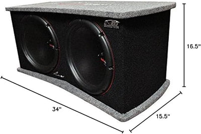AUDIOPIPE APSQ-120ET 12-inch Edge Extension Technology PP Cone Woofer High Performance Sealed Bass Enclosure 2 Ohms Stereo 2" 4-Layer Dual Voice Coil BASV