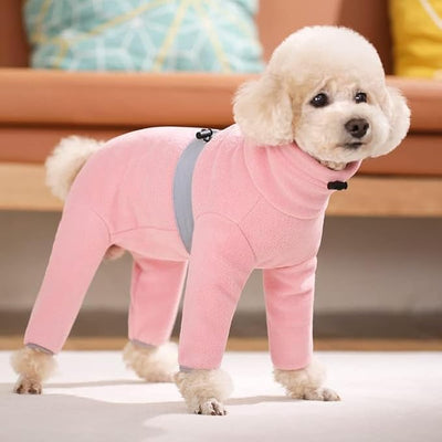 Polar Fleece Dog Pajamas Bodysuit - Small to Medium Dogs, Winter Jacket & Sweater for Small Dogs, Four-Legged Warm Clothes