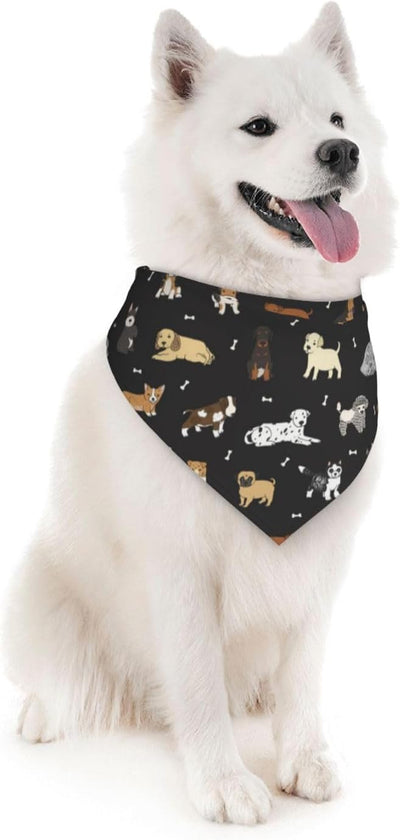 Cartoon Puppy Dog Pets Cute Animals Dog Bandana Scarf Triangle Bibs Pet Accessories Cat Kerchief