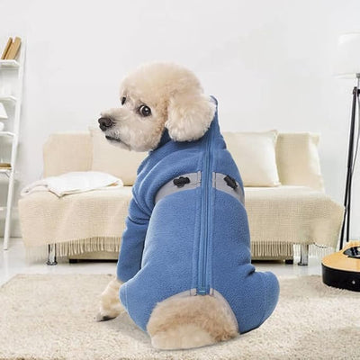 Polar Fleece Dog Pajamas Bodysuit - Small to Medium Dogs, Winter Jacket & Sweater for Small Dogs, Four-Legged Warm Clothes