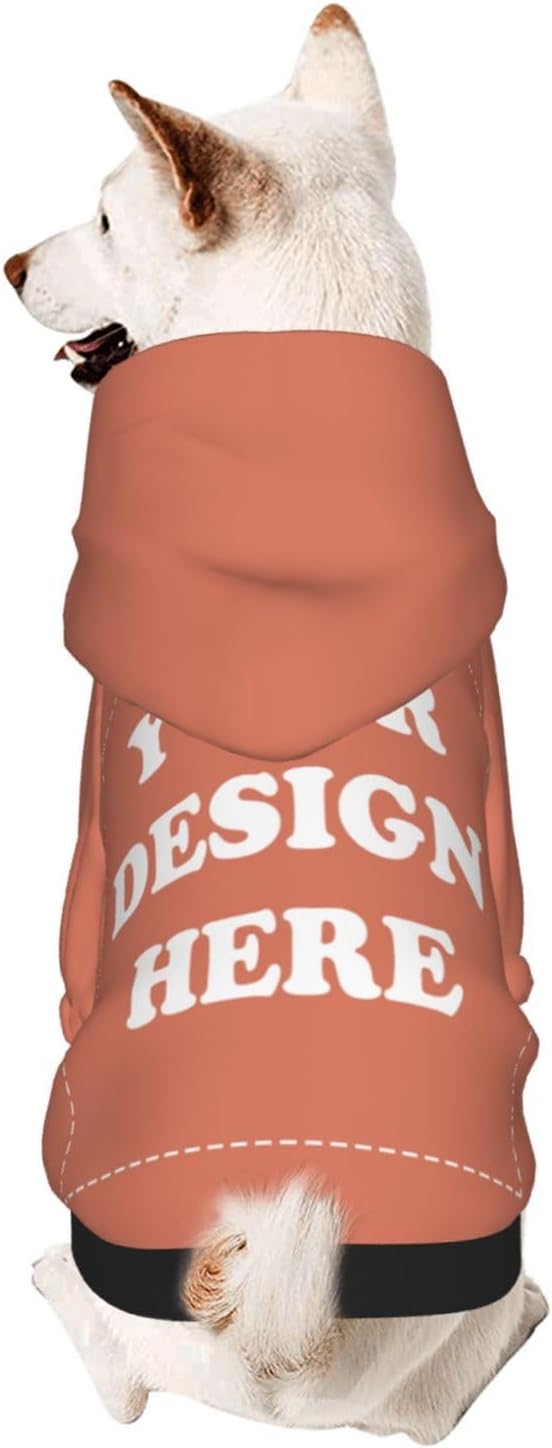 Dog Costume, Custom Dog Hoodie, Dog Name Costume Holiday Pet Pajamas Outfit, Personalized Pet Coat Costumes for Small Medium Large Dogs and Cats for Winter, Coral, S